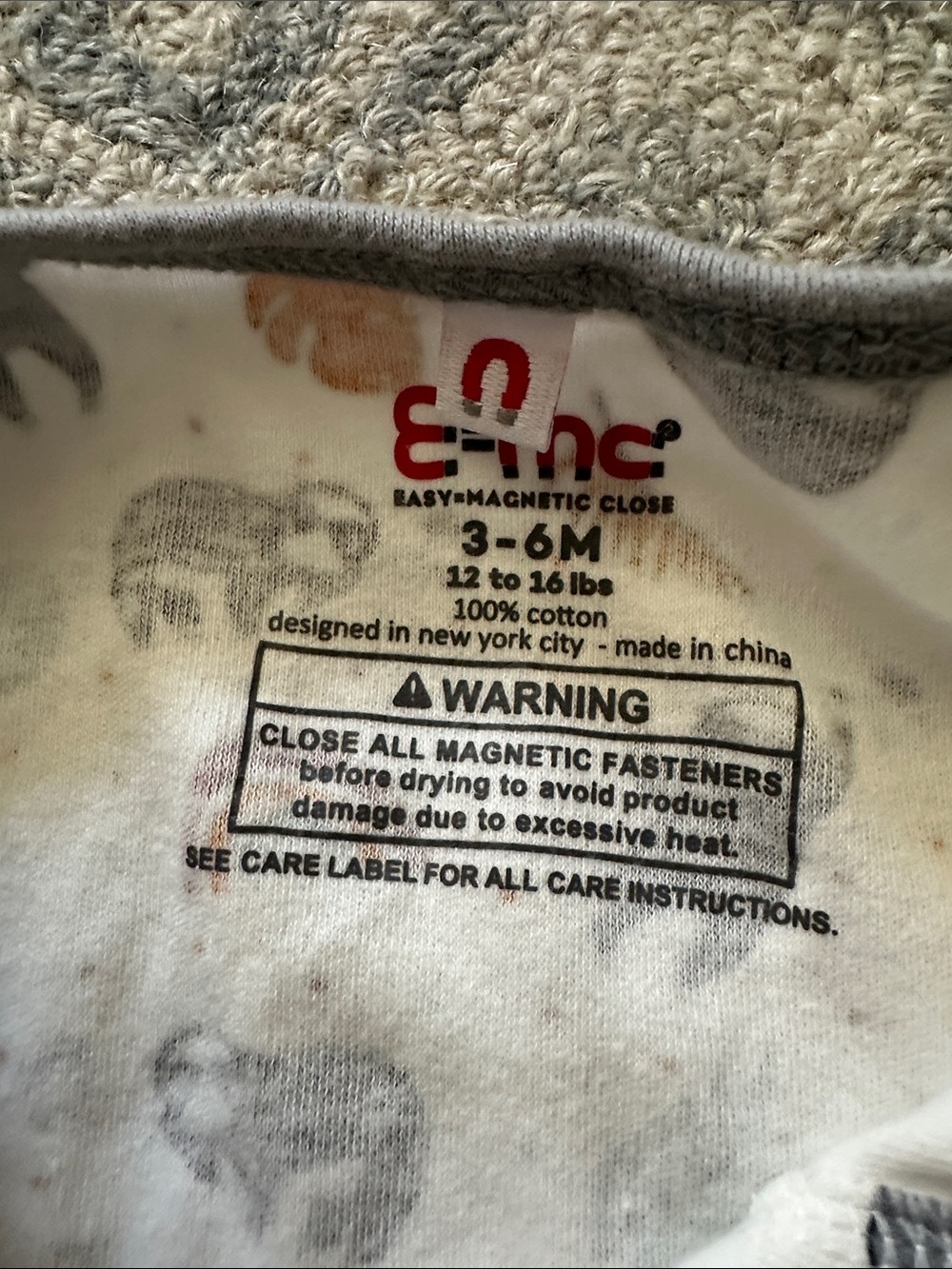 Magnetic Me E=mc sloth footie size 3-6 mo - Picture 3 of 4